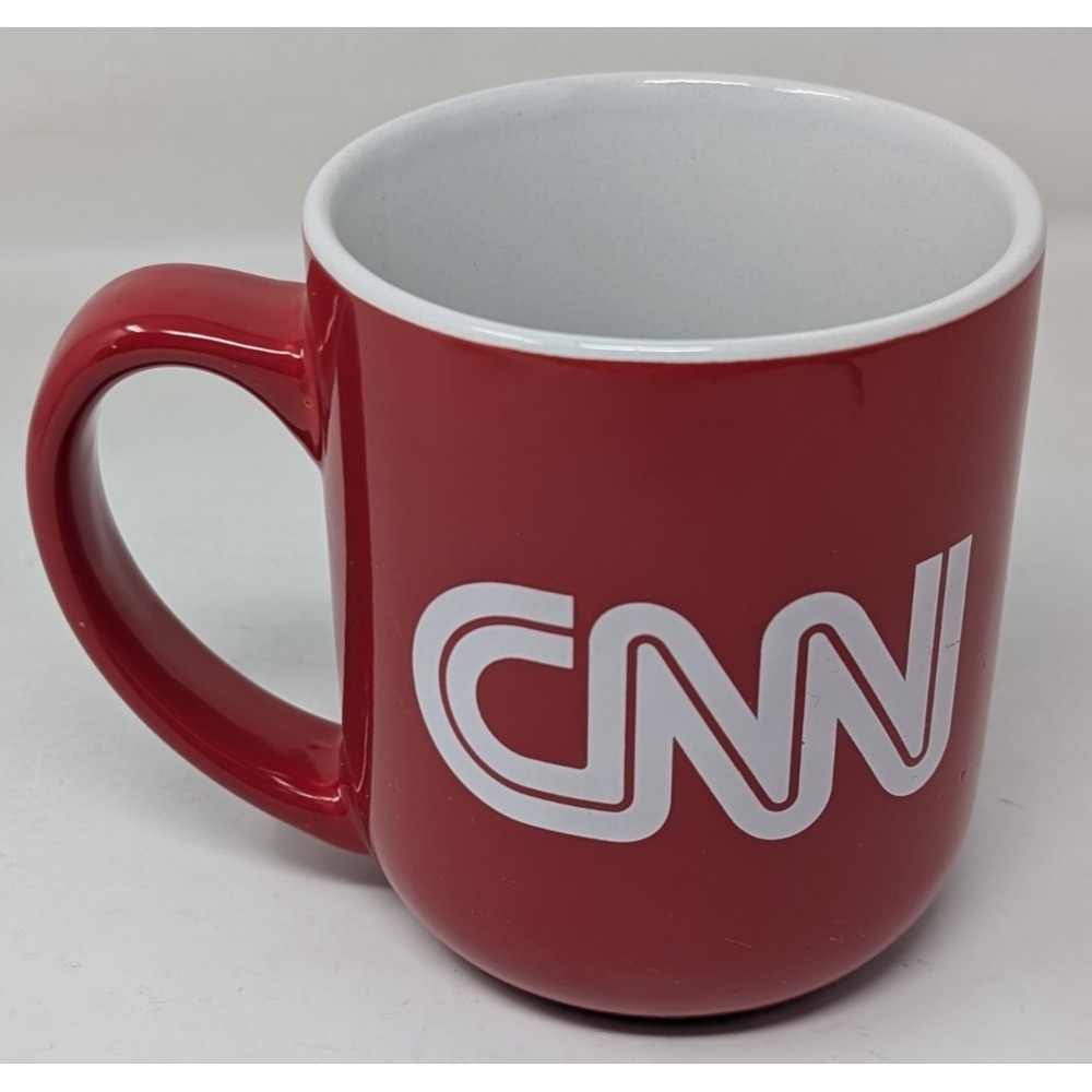 Vintage Large Red CNN Ceramic Coffee Soup Mug Cup